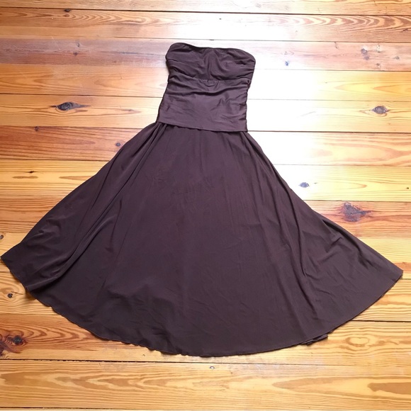 Niki Wior Brown Swim Strapless Dress, EUC, S - Picture 7 of 14